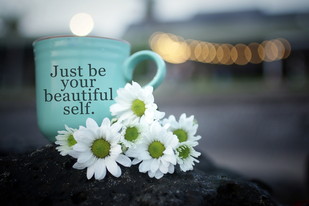 Blue cup sitting near white daisies on a rock. Quote on cup says "Just be your beautiful self ". You're beautiful and worthy, but we can also use some guidance when we are stuck. Why not reclaim you with authenticity coaching in Texas, Florida, or all over. Begin working with an online life coach and discover "who am I" and "what is my purpose" via online coaching.