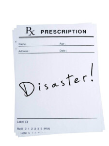 Image of a prescription pad with the word Disaster written on it. With the help of an online therapist addictions counseling is possible. Call today to start substance abuse counseling in Florida. St Pete 33704 | Indialantic 32903