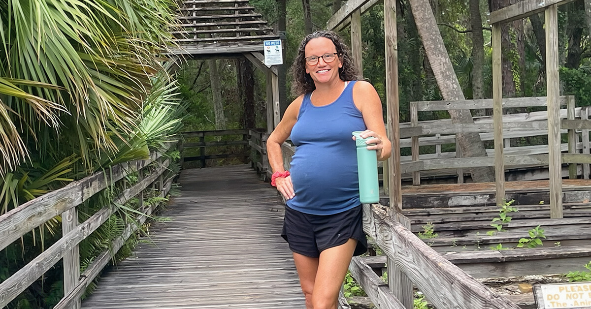 Amber Harnett paused on the Boardwalk at Rotary Park in Merritt Island, FL